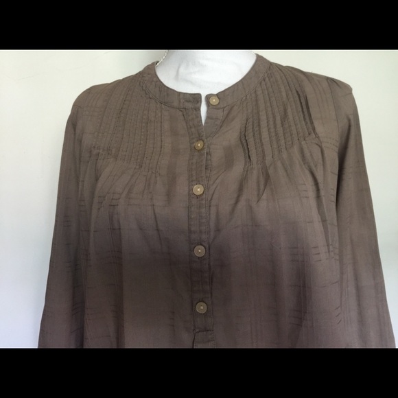 Gap Women’s Dark Tan Boho Peasant Top Blouse Sz XS - Picture 4 of 4